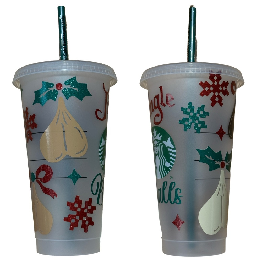 Handmade Starbucks JINGLE BALLS Custom Cold Cup Christmas Venti - Picture 3 of 3